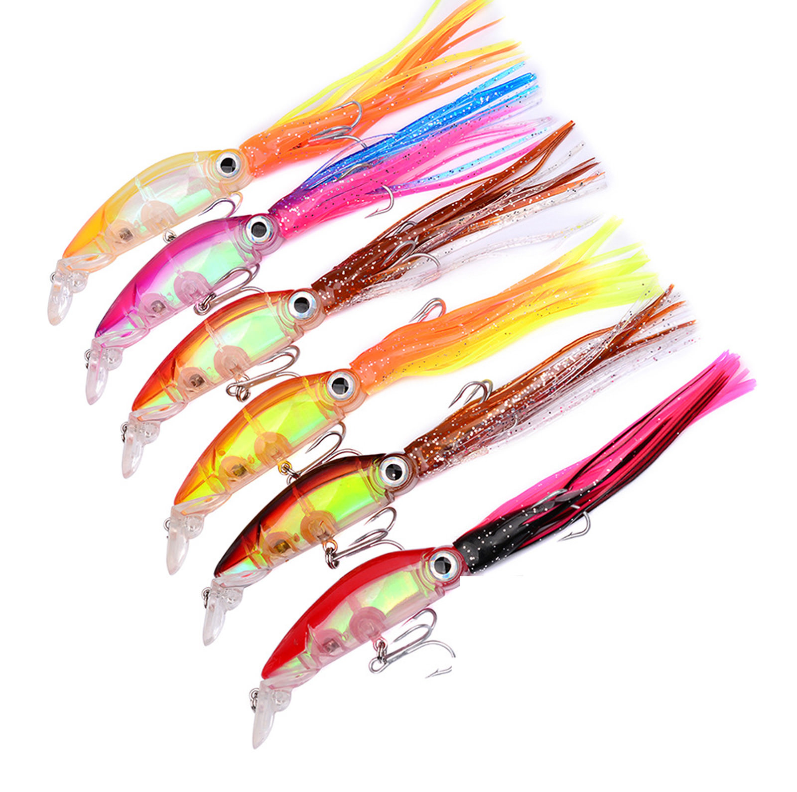 5pcs Lot Shrimp Baits Soft 9cm//6g Fishing Lure Single Hook Tackle Crank New F//S