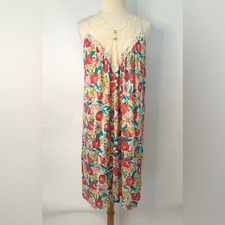 Vintage L Vassarette Lace Floral Night Gown ditzy floral 0939