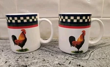 Set of 2 Bob Timberlake International Tableworks ELLA'S ROOSTER 12 oz Mugs EUC