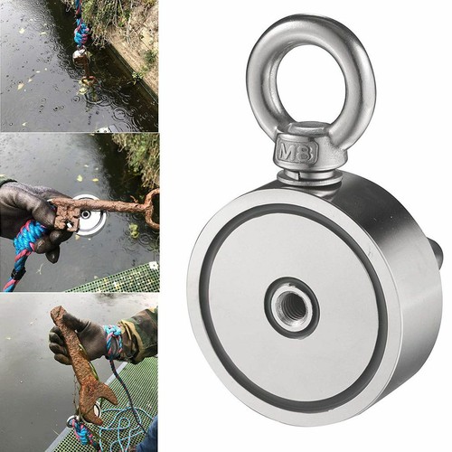 UP TO 500LBS FISHING MAGNET KIT PULL FORCE STRONG NEODYMIUM TREASURE HUNT USA - Picture 6 of 9