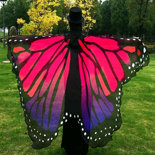 Capa Mantón Toalla de Playa Alas de Mariposa Halloween Maquillaje Accesorios Baile Isis Alas - Imagen 3 de 15