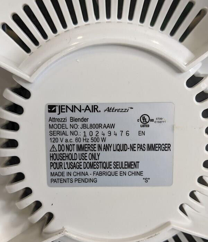 Jenn-Air Attrezzi 500 W Frullatore bianco perla miscela rossa e servi in vetro - Foto 17 di 17