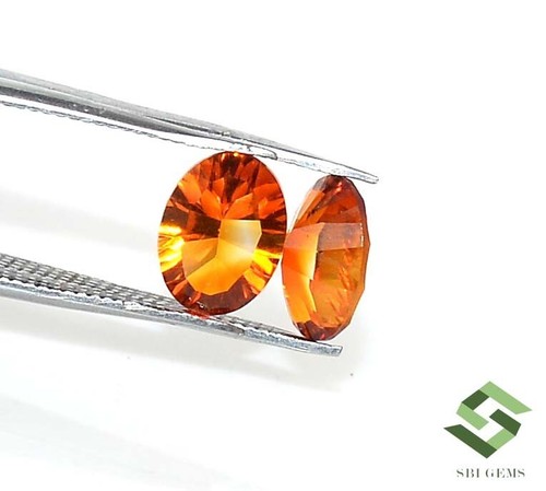 Natural Citrine Oval Concave Cut Pair 8x6 mm 2.14 Cts Loose Gemstone - Picture 3 of 8