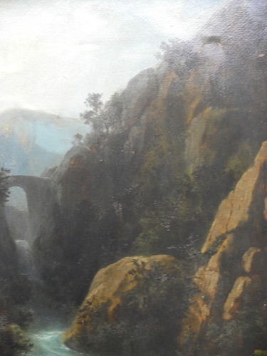 Ernesto BENSA (attivo a Firenze fra 1866 e 1897) Paesaggio romantico cm 58x43 - Picture 18 of 24