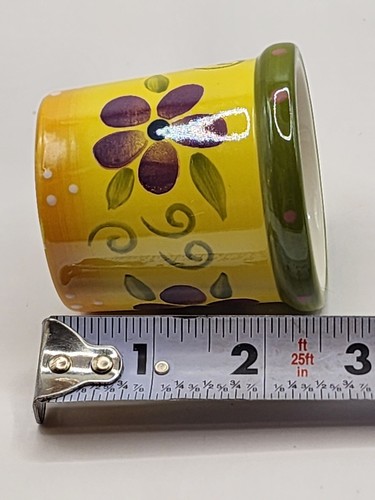 Partylite Ceramic Flower Pot 1 Votive Candleholder And Matching Tray - Picture 19 of 19
