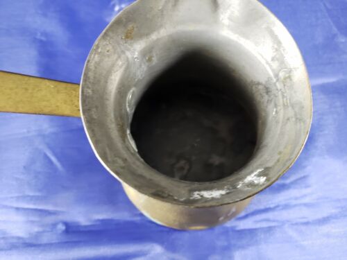 VINTAGE BRASS POT LADLE DIPPING BUCKET OLD GRAVY POURER HANDLE MARKED 5 - Picture 3 of 5