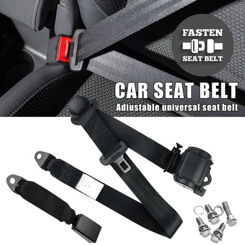 3 Point Retractable Safety Seat Belt Straps Car Vehicle Adjustable Belt Set USA - Picture 14 of 15