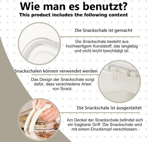 Snackbox Behälter Snack Box Snackbox Mit 8 Fächern Snackschale Organizer Tragbar - Bild 6 von 21