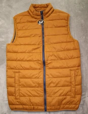 Swiss+Tech Puffer Vest Adult Size Small Brown Mock Neck Full Zip