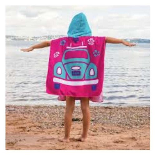 Official Volkswagen Girls Hooded Beach Poncho Towel Quick Drying Holiday Cuddle - Picture 4 of 26