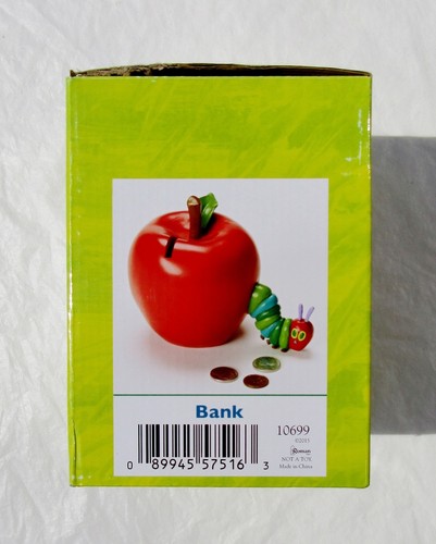 NIB ERIC CARLE'S THE VERY HUNGRY CATERPILLAR APPLE COIN BANK BY ROMAN 4.5" HIGH - Picture 7 of 9