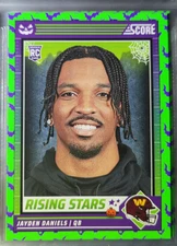 Jayden Daniels RC 2024 Score Rising Stars Green & Orange Washington Commanders