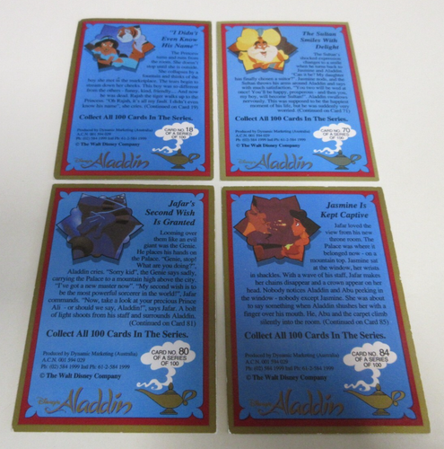 Disney Aladdin Set of 8 Cards - Numbers 18, 70, 71, 79, 80, 84, 87 & 90 - 1990s - Picture 4 of 6