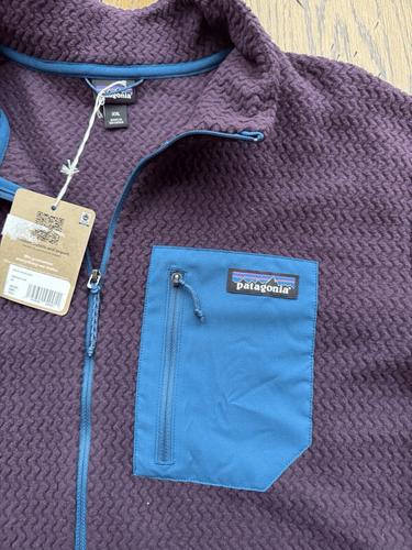 Patagonia Mens R1 Air Zip-Neck 1/2 Zip Pullover Fleece Obsidian Plum New XXL 2XL - Picture 3 of 6
