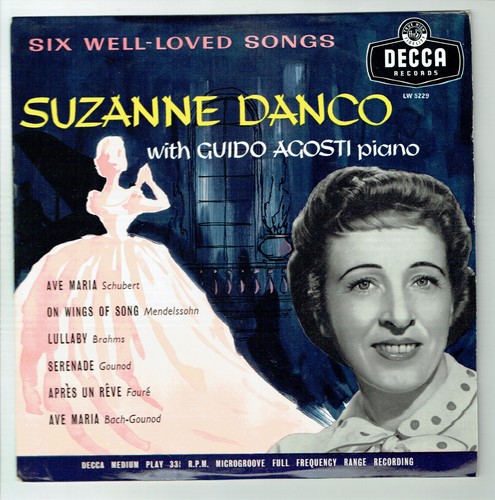 33 RPM 25Cm Suzanne Danco Soprano Vinyl Guido Agosti Piano Ave Maria - Deca 5229