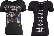 Affliction Women's T-Shirt Dream On Biker Tattoo