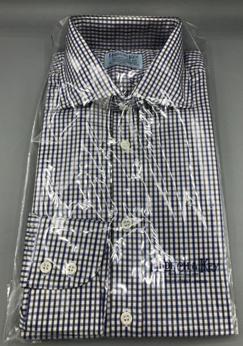 HILDITCH & KEY blau, grau, schwarz-weiß kariertes Hemd, UK:16, EU:41, UVP:175£!   - Bild 2 von 12