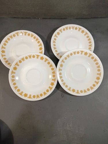 Corelle Golden Butterfly Saucers (set of 4) VGC - Picture 1 of 6