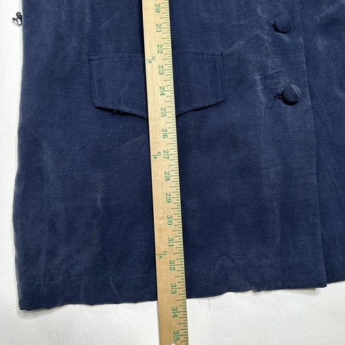 Vintage NEW Maren Womens Blazer Jacket Blue Rayon Button Front NWT - Picture 8 of 8