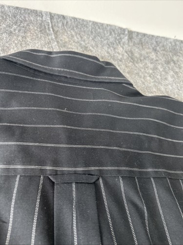 Turnbury Mens Shirt 35 XL Long Sleeve Black White Stripe Dress Casual - Picture 8 of 10