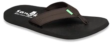 Sanuk Beer Cozy Coaster Sandals Flip-Flops - NWT Mens 10 Brown / Black #44607-D8