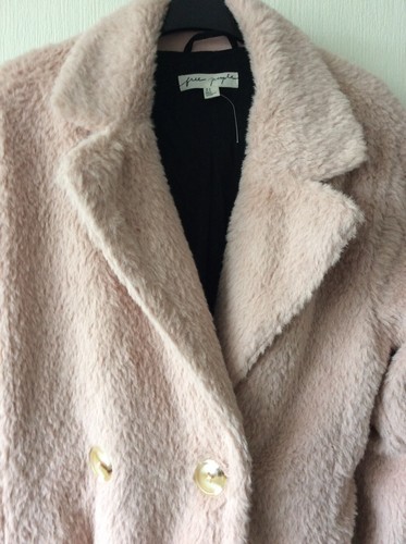 FREE PEOPLE Cuff It Coat Teddy Warm Belted Pink Coat Jacket Women’s UK XS - Picture 7 of 10