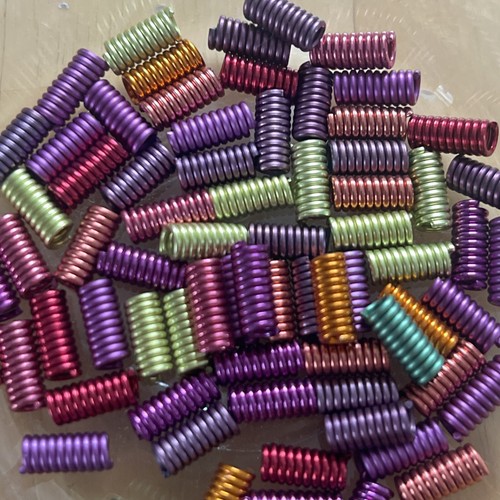 Spiralfeder Perlen Rohr Spacer 100 Stück sortiert Metalldraht 4x 10mm Schmuckherstellung