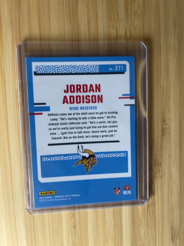 2023 Donruss Optic Jordan Addison Rated Rookie RC #271 Vikings SKOL - Bild 2 von 2
