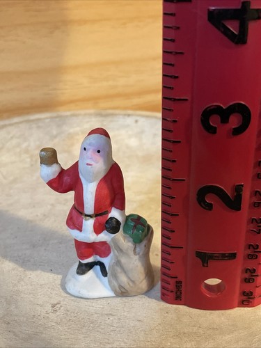 Vintage Lemax Ceramic Santa Claus Christmas Figurine Miniature Trinket 2.5” Tall - Picture 4 of 4