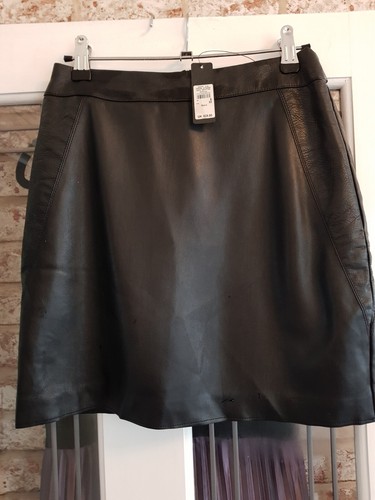 River Island Skirt Size Uk 6 ETIENNE Black Pleather Faux Leather Mini *NEW* - Picture 2 of 8