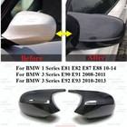 Carbon Fiber Side Mirror Cover Replacement For BMW E90 E91 E92 E87 E82 LCI
