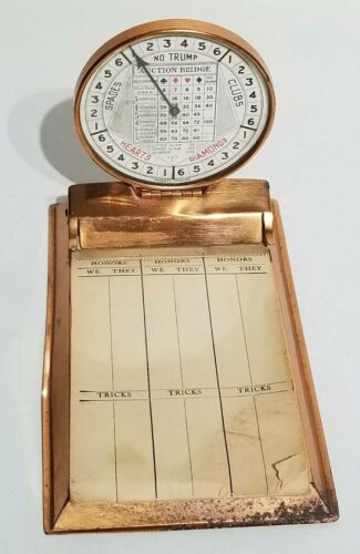 Seltene Vintage Kupfer Auktion Brücke Scorekeeper - Bild 1 von 12