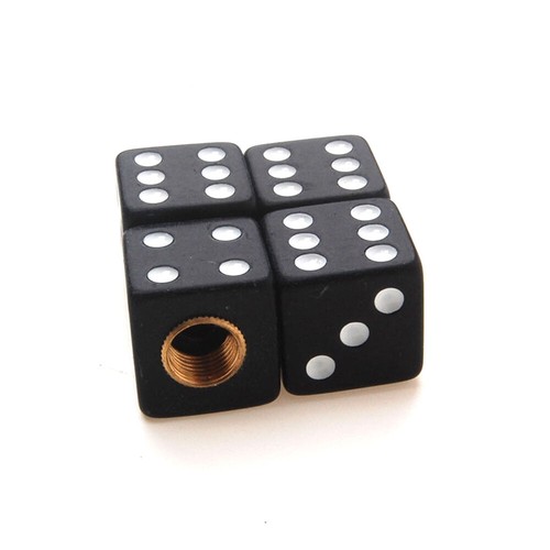 4X Black Dice Car Truck Bike Tire air Valve Stem Caps Wheel Rims Accessories - Picture 8 of 11