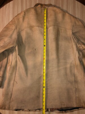 Vtg 1930s Mens Handmade Deerskin Leather Jacket Bootlegger