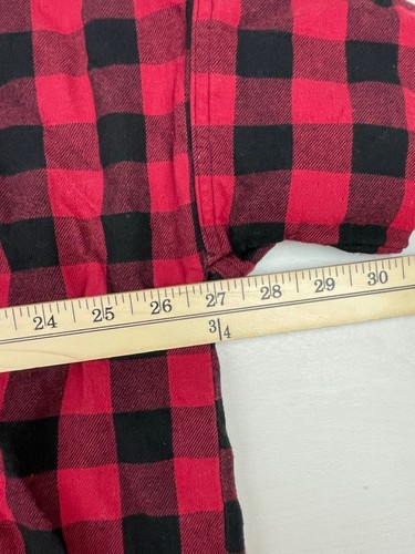 Madewell Womens Large Red Plaid Short Sleeve Fannel Shirt - Picture 6 of 8