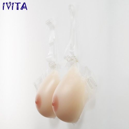 Sujetador potenciadores de senos de silicona con correas para el hombro Boobs falsos con taza A-FF - Imagen 7 de 8