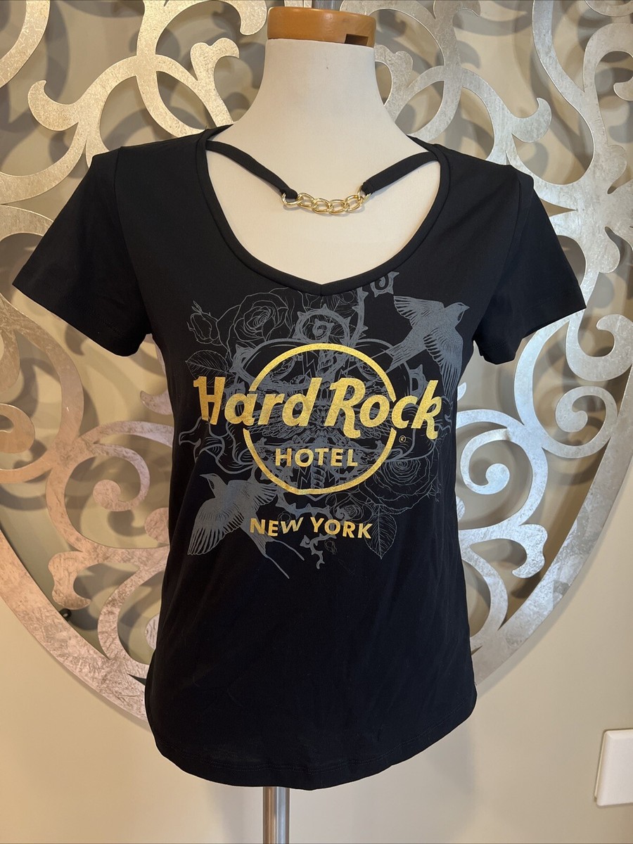 Hard Rock Cafe x Ibiza Stones WOMENS T-Shirt MEDIUM Gold