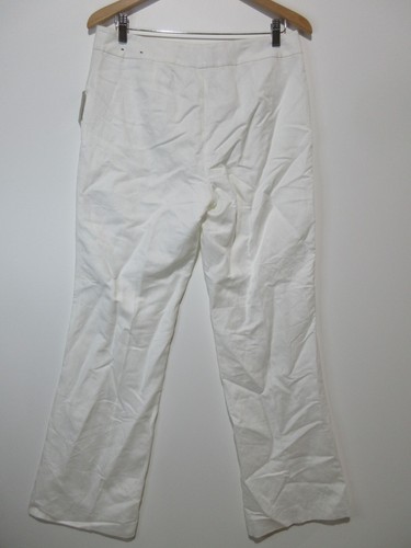Sz 8 NWT Nine West FLARED White Linen Blend Pants Career Casual Lined Women's - Picture 6 of 16