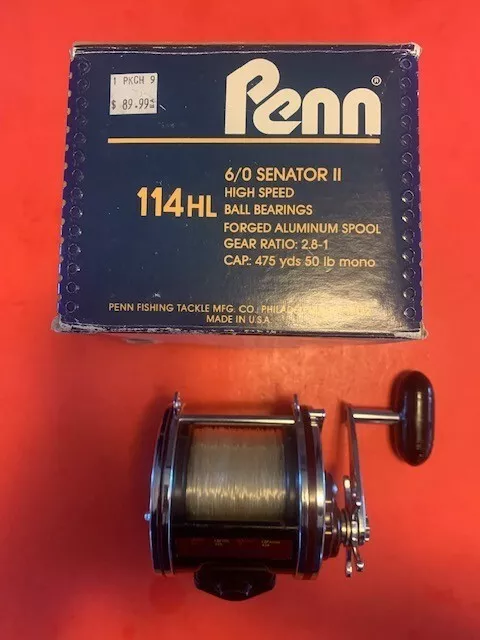 CUSTOM BUILT PENN SPECIAL SENATOR 114HL 6/0 FISHING REEL WITH NEWELL PARTS  & BOX