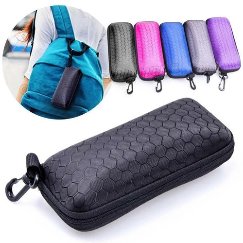Portable Zipper Sunglasses Carry Case Eye Glasses Clam Hard Shell Protector Box - Picture 4 of 14