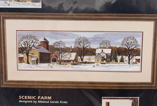 Vintage gezähltes Kreuzstich-Set Abmessungen landschaftlich reizvoller Bauernhof Landhaus 3841 NEU - Bild 4 von 7