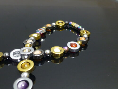 Chakra Magnetic Hematite Necklace Colourful Gemstone Healing - Picture 3 of 18