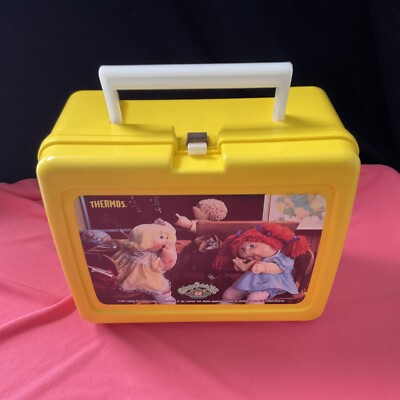 Vintage 1985 Cabbage Patch Kids Yellow Plastic Lunch Box - No