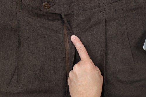 Deadstock Vtg 70s Streetwear Mens 32x33 Pleated Wide Leg Chino Pants Brown USA - Picture 7 of 12