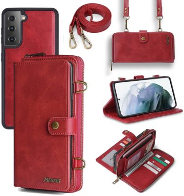 For Google Pixel 7 Pro 6 5G Crossbody Leather Removable Wallet Magnet Case Cover