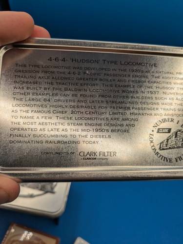 1996 Playing Cards 2 Sealed Decks In Tin 4-6-4 Hudson Type Locomotive Clarcor - Picture 5 of 11