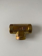 (2) PARKER 4-4-4 FT-B Female Tees, Brass, 1/4 in Pipe Size, NPT