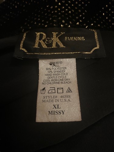 Vintage R&K Abend Blazer Jacke Damen XL Missy schwarz Samt Blumen Glitzer formell - Bild 3 von 11