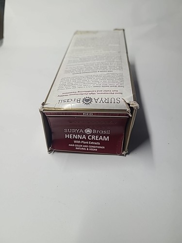 Surya Brasil Products Henna Cream Red Hair Color 2.37 Fl Oz New Imperfect Box - Picture 4 of 7