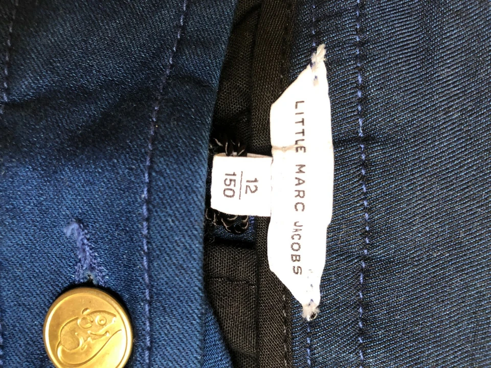 Pantalones Cortos Little Marc Jacobs Azul Plisado y Puños - Niñas Talla 12 Foto 4 de 4